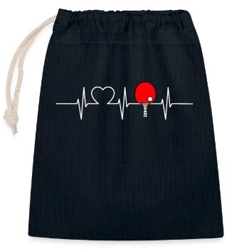 Table Tennis Heartbeat ECG Pulse Player Player - Closable cotton gift bag (25x30cm) - navy - Front