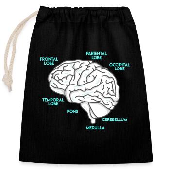 Anatomie d’un étudiant en médecine du cerveau - Sac cadeau en coton avec cordon (25 x 30 cm) - noir - Devant