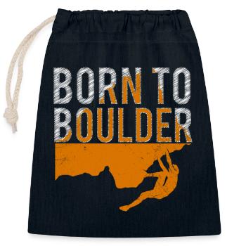 Boulder disant né à Boulder - Sac cadeau en coton avec cordon (25 x 30 cm) - bleu marine - Devant