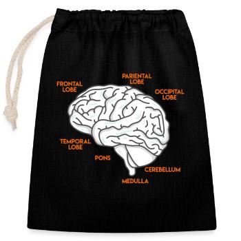 Médecine Étudier l’anatomie d’un cerveau médecin - Sac cadeau en coton avec cordon (25 x 30 cm) - noir - Devant