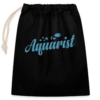 Aquarium Aquarist - Verschließbarer Geschenkbeutel aus Baumwolle (25x30cm) - Schwarz - Vorne