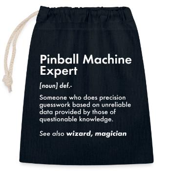 Pinball Master Flipperautomat Spielautomat Spiel - Verschließbarer Geschenkbeutel aus Baumwolle (25x30cm) - Navy - Vorne