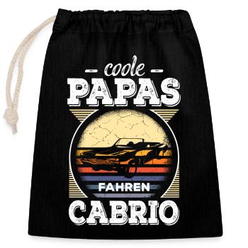 Coole Papas Fahren Cabrio Retro Auto Oldtimer Papa - Verschließbarer Geschenkbeutel aus Baumwolle (25x30cm) - Schwarz - Vorne