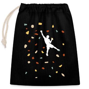 Escalade Sport Salle d’escalade Poignées d’escalade Bouldern - Sac cadeau en coton avec cordon (25 x 30 cm) - noir - Devant