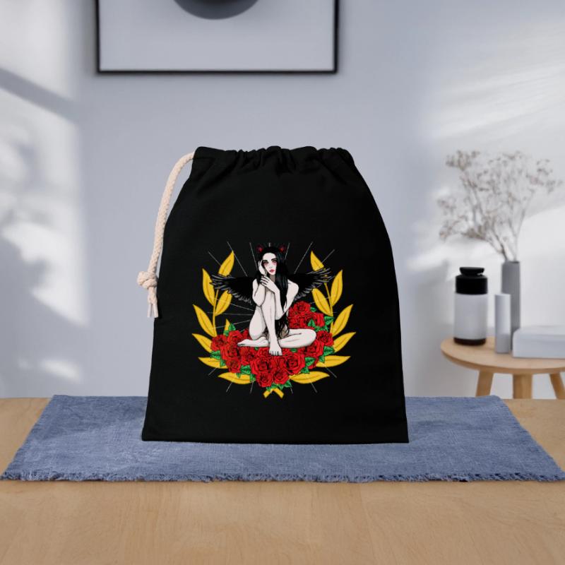 Devilish Devil Woman Satan's Roast Devil Closable cotton gift bag (25x30cm)