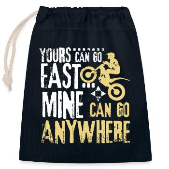 Can go anywhere trial bike - Closable cotton gift bag (25x30cm) - navy - Front