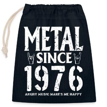 Metal Geschenk Geburstag Jahrgang 1976 - Verschließbarer Geschenkbeutel aus Baumwolle (25x30cm) - Navy - Vorne