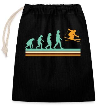 Skieur Evolution Ski Apres Ski - Sac cadeau en coton avec cordon (25 x 30 cm) - noir - Devant