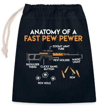 Anatomy of a fast Pew Pewer Waffen - Verschließbarer Geschenkbeutel aus Baumwolle (25x30cm) - Navy - Vorne