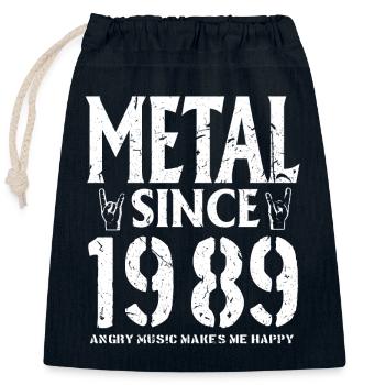 Metal Geschenk Geburstag Jahrgang 1989 - Verschließbarer Geschenkbeutel aus Baumwolle (25x30cm) - Navy - Vorne