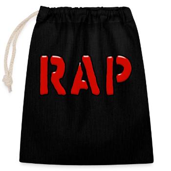 Lettrage rap dans le style urbain de la musique rouge - Sac cadeau en coton avec cordon (25 x 30 cm) - noir - Devant