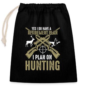 Citation de chasse amusante que j’ai l’intention de chasser - Sac cadeau en coton avec cordon (25 x 30 cm) - noir - Devant