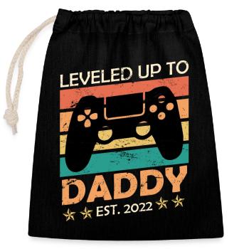 Werdender Vater 2022 Gaming Dad Papa 2022 - Verschließbarer Geschenkbeutel aus Baumwolle (25x30cm) - Schwarz - Vorne