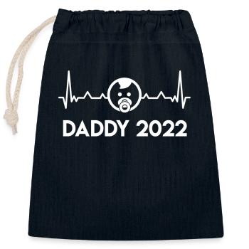 Daddy 2022 werdender Papa 2022 Vater - Verschließbarer Geschenkbeutel aus Baumwolle (25x30cm) - Navy - Vorne