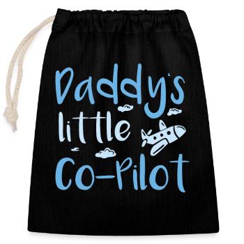 Enfants Copilot - Sac cadeau en coton avec cordon (25 x 30 cm) - noir - Devant
