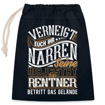 Rentner - Verschließbarer Geschenkbeutel aus Baumwolle (25x30cm) - Navy - Vorne