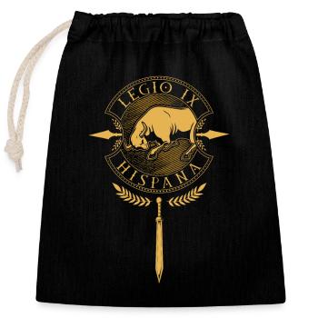Legio IX Hispana - Légion romaine - Sac cadeau en coton avec cordon (25 x 30 cm) - noir - Devant