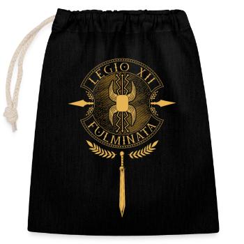 Legio XII Fulminata - Roman Legion - Closable cotton gift bag (25x30cm) - black - Front