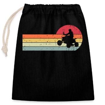 Quad - Sac cadeau en coton avec cordon (25 x 30 cm) - noir - Devant