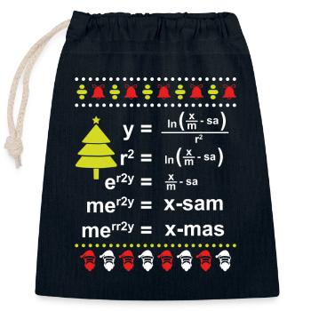 Mathematiker Mathe Ugly Christmas Gleichung - Verschließbarer Geschenkbeutel aus Baumwolle (25x30cm) - Navy - Vorne