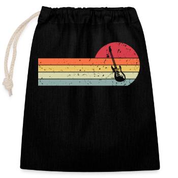 Guitare - Sac cadeau en coton avec cordon (25 x 30 cm) - noir - Devant