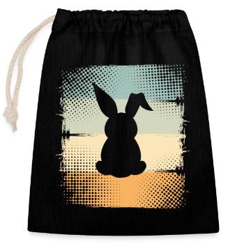 Rabbit - Closable cotton gift bag (25x30cm) - black - Front