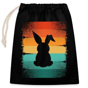 Hare - Closable cotton gift bag (25x30cm) - black - Front