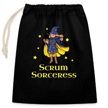 Sorcière Scrum - Scrum Master - Sac cadeau en coton avec cordon (25 x 30 cm) - noir - Devant