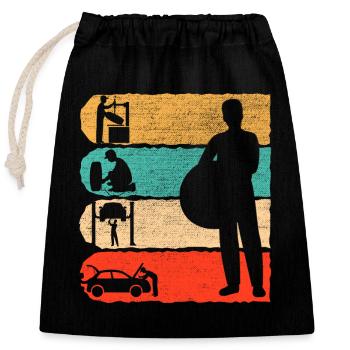 Car Mechanic Retro Gift - Closable cotton gift bag (25x30cm) - black - Front