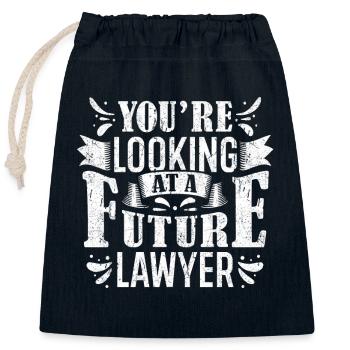 Law Student Gift - Closable cotton gift bag (25x30cm) - navy - Front