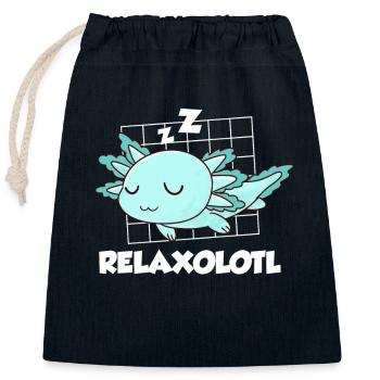Relaxolotl Late Riser Axolotl - Closable cotton gift bag (25x30cm) - navy - Front