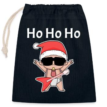 Cool Baby Christmas - Closable cotton gift bag (25x30cm) - navy - Front