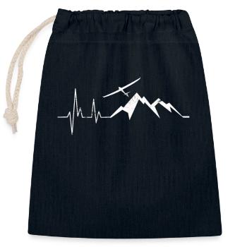Glider Gliding Gliding - Closable cotton gift bag (25x30cm) - navy - Front