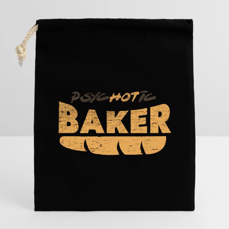 Baker Bread Baking Rolls Bakery Closable cotton gift bag (25x30cm)