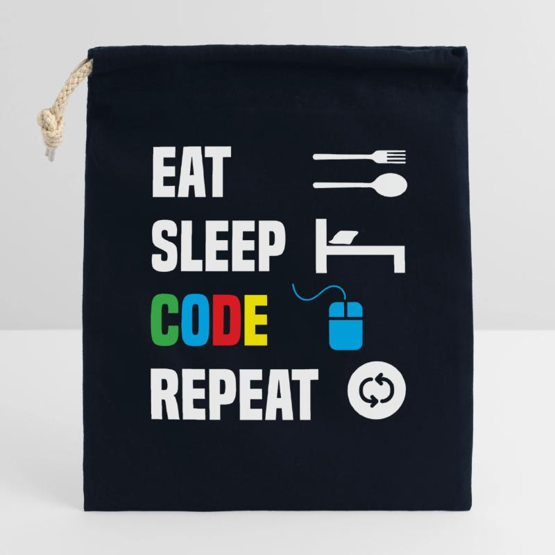 Code Encoding Coder Encoding Computer Scientist Closable cotton gift bag (25x30cm)