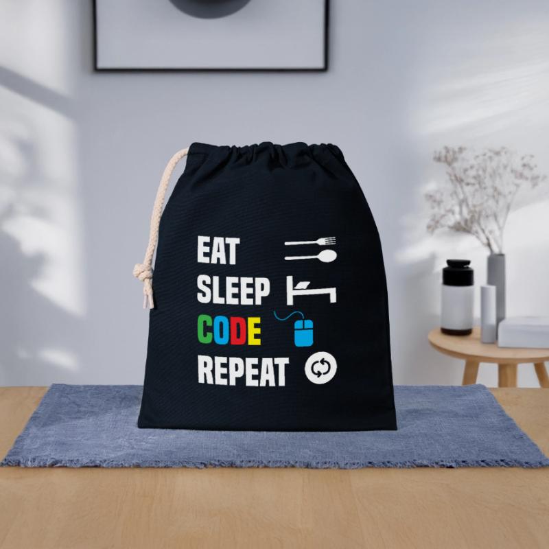 Code Encoding Coder Encoding Computer Scientist Closable cotton gift bag (25x30cm)