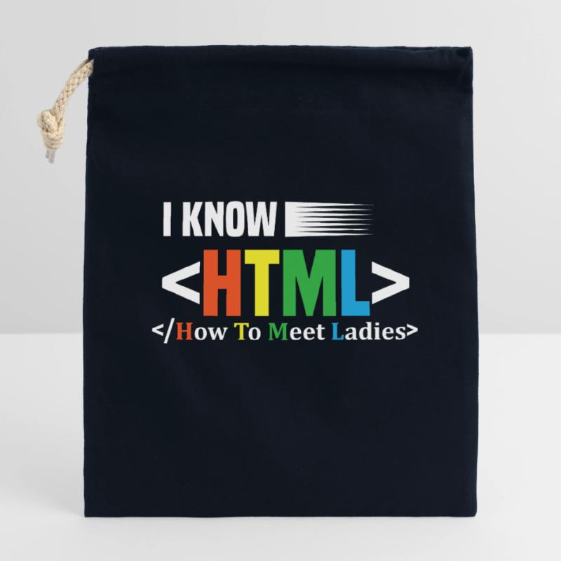 Code Encoding Coder Encoding Computer Scientist Closable cotton gift bag (25x30cm)