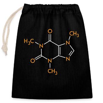 Kaffeetrinker Koffein Strukturformel Kaffee - Verschließbarer Geschenkbeutel aus Baumwolle (25x30cm) - Schwarz - Vorne