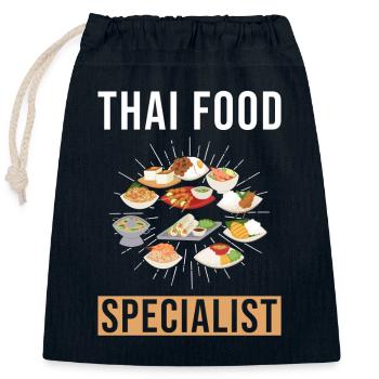 Thai Food Specialist - Closable cotton gift bag (25x30cm) - navy - Front