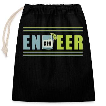 Engineer - Closable cotton gift bag (25x30cm) - black - Front