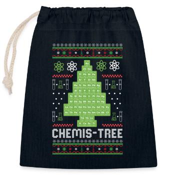 Oh Chemis-Tree Drôle Chimie Noël - Sac cadeau en coton avec cordon (25 x 30 cm) - bleu marine - Devant