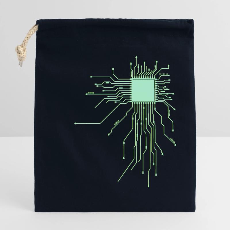 board core cpu computer nerd pc humor geek code Closable cotton gift bag (25x30cm)