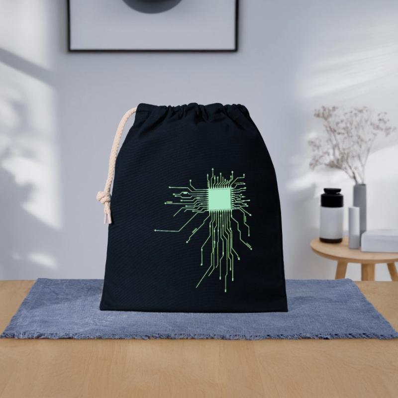 board core cpu computer nerd pc humor geek code Closable cotton gift bag (25x30cm)