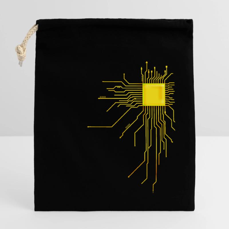 platine Core cpu Computer Nerd Programmer admin Closable cotton gift bag (25x30cm)