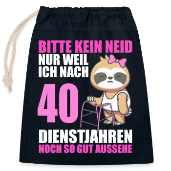 40 Jahre im Dienst 40 Jähriges Dienstjubiläum - Verschließbarer Geschenkbeutel aus Baumwolle (25x30cm) - Navy - Vorne