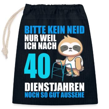 40 Jahre im Dienst 40 Jähriges Dienstjubiläum - Verschließbarer Geschenkbeutel aus Baumwolle (25x30cm) - Navy - Vorne
