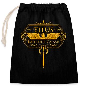 Empereurs romains - - Sac cadeau en coton avec cordon (25 x 30 cm) - noir - Devant