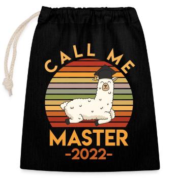 Master 2022 - Closable cotton gift bag (25x30cm) - black - Front