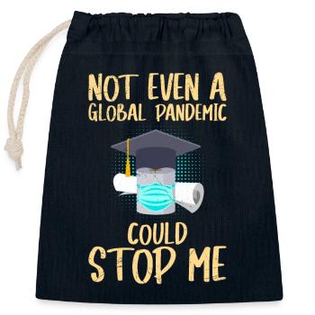 Not even a pandemic could stop me - Closable cotton gift bag (25x30cm) - navy - Front