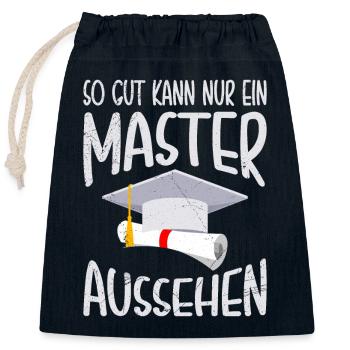 Nur ein Master kann so gut aussehen Master - Verschließbarer Geschenkbeutel aus Baumwolle (25x30cm) - Navy - Vorne